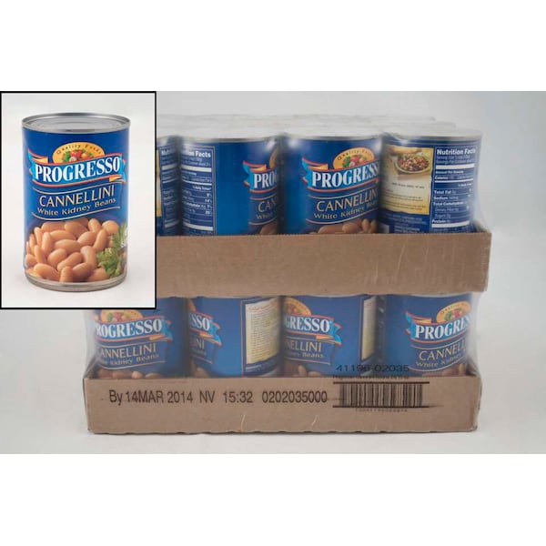 Progresso Progresso Canned Vegetables Cannellini White Kidney Beans 15 oz., PK24 4119602035 Zoro